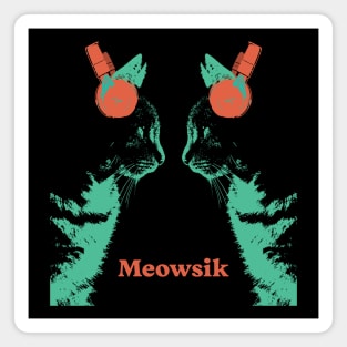 Retro Cats Music Album Cover Magnet